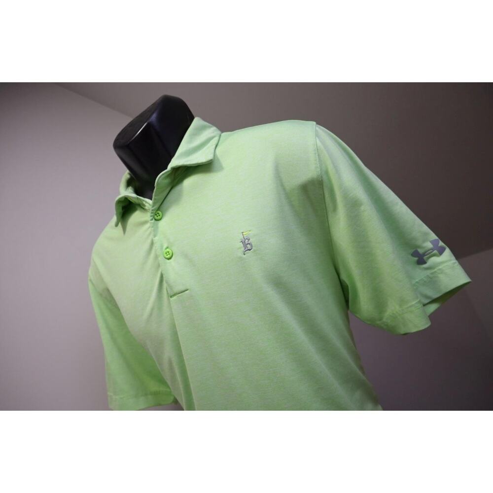 Under Armour Golf Polo HeatGear Loose Green Athletic Golf Shirt Mens Size Medium